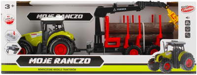 Traktor Mega Creative Moje Ranczo z przyczepą i kłodami drewna (5904335826302)