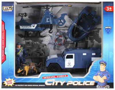 Zestaw pojazdów policyjnych Mega Creative Special Force City Police Samochód + Helikopter + Ponton z figurkami i akcesoriami (5904335897036)