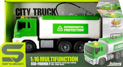 Śmieciarka Mega Creative City Truck Environmental Protection ze światłem i dźwiękiem (5904335859195)