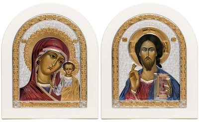 Ікона срібна Ekklesia Вінчальна пара (12,6x15,2 см.) (6688/2WCCO + 6691/2WCCO)