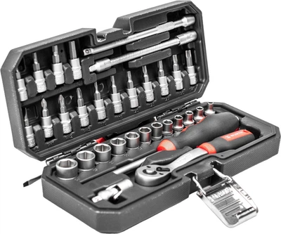 Набор инструментов с трещоткой Wurth Redstripe 1/4" в кейсе 32 предмета (5763114032)
