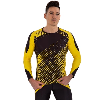 Рашгард мужской с длинным рукавом Domino 210-19 размер XL (175-180см) Black-Yellow