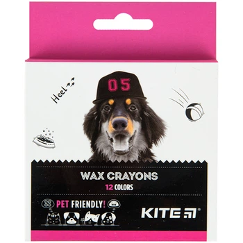 Мел восковой, 12 цветов Kite Dogs