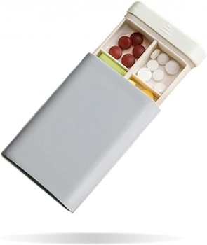 Таблетница , органайзер для таблеток карманный на 6 отделений Серый