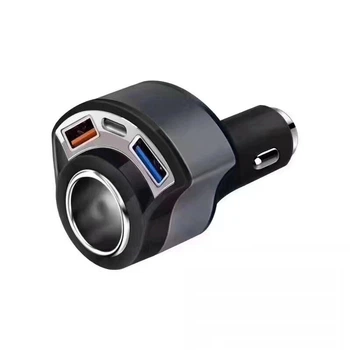 Автомобильная зарядка 2USB 3.1A+Type C+гнездо 12V-24V Без бренда