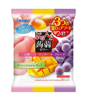 ORIHIRO Purunto Konjac Jelly низькокалорійне конняку-желе (білий персик, манго, виноград), 480 г