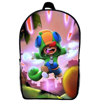 Рюкзак Бравл Старс Леон (School Gear bag Brawl Stars 03) черный, 39 х 27 х 14 см