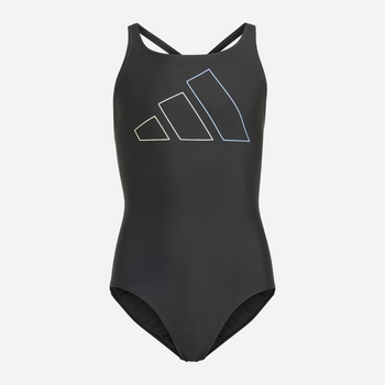 Дитячий суцільний купальник для дівчинки Adidas Big Bars Suit G IL7276 116 Чорний (4067887687317)