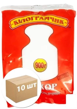 Сахар ТМ"Килограмчик" фасовка по 900гр упаковка 10 шт (87165)