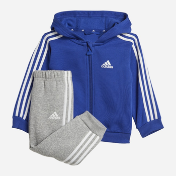 Komplet sportowy (bluza rozpinana + spodnie) chłopięcy Adidas I 3S Fz Fl Jog IB4763 80 Niebieski/Szary (4066762265411)