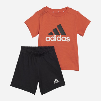 Komplet chłopięcy letni (koszulka + spodenki) Adidas I Bl Co T Set IQ4132 80 Pomarańczowy/Czarny (4067887524292)
