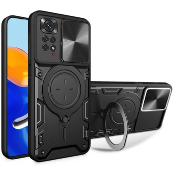 Ударопрочный чехол Bracket case with Magnetic для Xiaomi Redmi Note 11 Pro 4G/5G / 12 Pro 4G Black Без бренда
