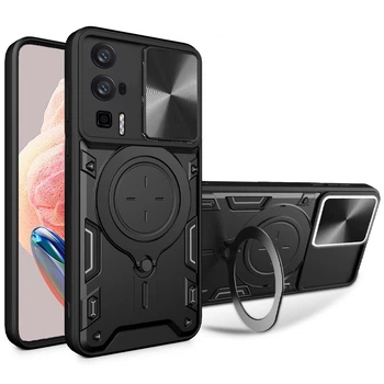Ударопрочный чехол Bracket case with Magnetic для Xiaomi Poco F5 Pro / Redmi K60 / K60 Pro Black Без бренда