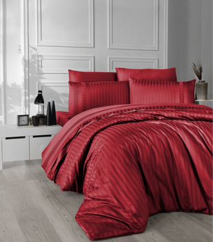 Комплект постельного белья Deluxe Satin Dark Series First Choice - First Choice - DLX-66 NEW TREND RED - Евро - Красный