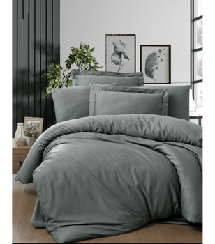 Комплект постельного белья Satin Cotton First Choice - First Choice - S-423 SNAZZY MOON MIST - Сем. - Зеленый