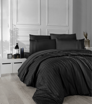 Комплект постельного белья Deluxe Satin Dark Series First Choice - First Choice - DLX-61 NEW TREND BLACK - Евро - Черный