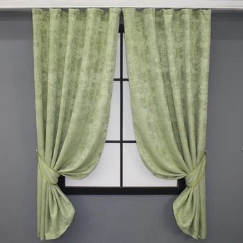Комплект коротких штор VR-Textil Жаккард Sultan YL № 1367ш Светло-оливковый 130х170 см 2 шт (35-0082)