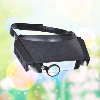 Бинокуляр очки с лупой и LED подсветкой Magnifier MG81007 с батарейками в комплекте