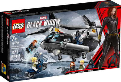 Zestaw klocków Lego Marvel Avengers Czarna Wdowa i pościg helikopterem 271 elementów (76162)