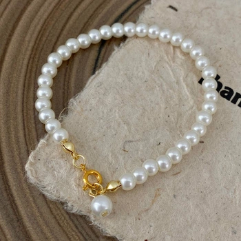 Браслет с жемчугом на руку Honey Fashion Accessories белый (12-148)