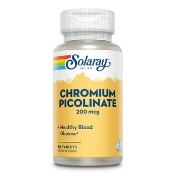 Хром пиколинат 200 мкг Solaray Chromium Picolinate для снижения аппетита и похудения 50 таблеток