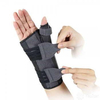 Бандаж для променево-зап'ясткового суглоба та великого пальця з анатомічними шинами EH-404 правий Ortop XL (обхват зап'ястя 19-21 см)