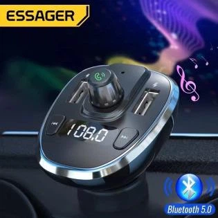 Автомобильный FM-трансмиттер FM-модулятор ESSAGER, hands-free, USB зарядка MP3 плеер F01