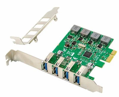 Плата расширения PCI-E на 4 х USB 3.0 5 Гбит/с расширитель портов VIA VL805 (655582878-1) Зеленый