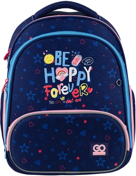 Шкільний рюкзак GoPack Be Happy каркасний 38x28x15 см Синій (GO24-597M-3)