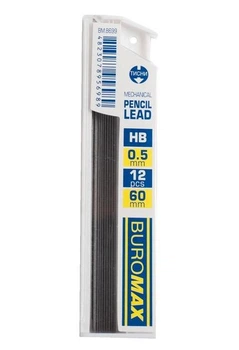 Стержни для механического карандаша Buromax, HB, 0,5 мм, 12 шт. BM.8699