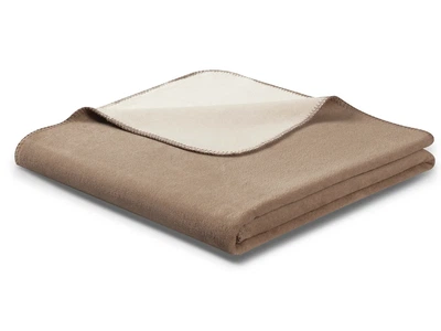 Плед Biederlack Doubleface Melange 1265 GR Palisade-Feder 150x200 см песочный