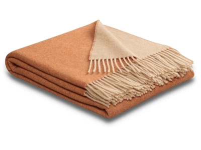 Плед Biederlack Cashmere-Plaid 490 GR Henna-Sand 130x170 см помаранчевий-пісочний
