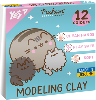 Пластилін YES Pusheen 12 кольорів 240 г (540669) (4823095406696)
