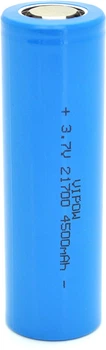 Аккумулятор Vipow 21700 Li-Ion ICR21700 FlatTop, 4500mAh, 3.7V, Blue (YT31079)