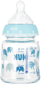 Скляна пляшечка для годування Nuk First Choice Бірюзова 120 мл (4008600441472)