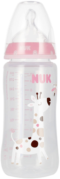 Butelka do karmienia Nuk First Choice ze wskaźnikiem temperatury Różowa 300 ml (4008600441120)