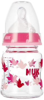 Скляна пляшечка для годування Nuk First Choice з індикатором температури Рожева 120 мл (4008600441465)
