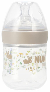 Butelka do karmienia Nuk For Nature S ze smoczkiem silikonowym Beżowa 150 ml (4008600441175)