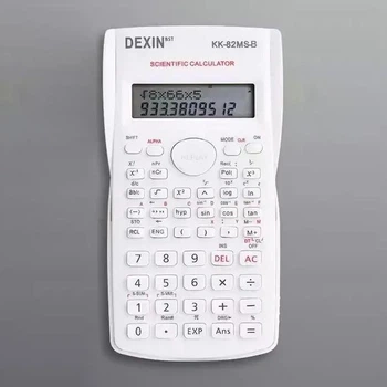 Науковий калькулятор DEXIN KK-82MS-B дворядковий зі зсувною захисною кришкою, 240 функцій, білий (82733055)