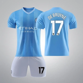 Форма футбольна дитяча Lion De Bruyne (Де Брюйне) 17 Манчестер Сіті (Manchester City) 2024, 28 – 150-155, блакитна (MA-2250-28)