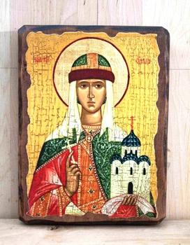 Икона Ольга равноапостольная княгиня (на дереве) 130*170 мм
