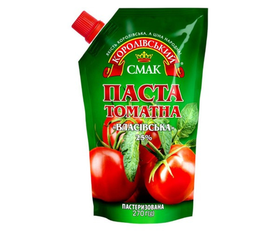 Томатна паста 25% Власівська д/п Королівський смак 270 г