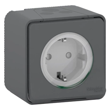 Розетка із заземленням та шторками IP55 Schneider Electric Mureva Styl MUR36034 чорна