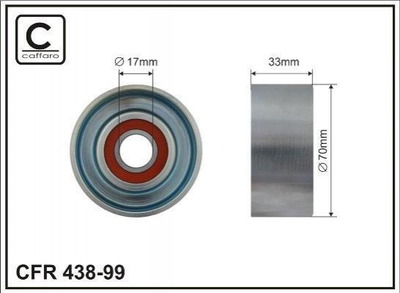 Ролик ремня приводного CAFFARO 43899 Honda FR-V, CR-V, Civic, Accord 31170RBDE01, 31170RBDE02, 31170RBDE022