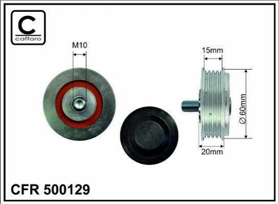 Ролик ремня приводного CAFFARO 500129 Volkswagen Passat; Audi A6, A4; Skoda Superb 058260511, 58260511