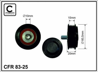 Ролик ремня приводного CAFFARO 8325 Volkswagen Passat; Audi A6, A4; Skoda Superb 058260511