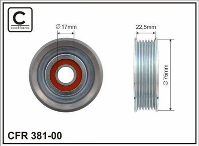 Ролик ремня приводного CAFFARO 38100 Mazda 3, 2 ZJ0115980D, L37215980M, ZJ0115980B