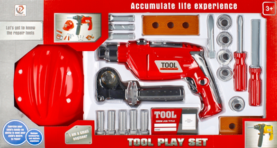 Zestaw narzędzi Mega Creative Tool Play z kaskiem Czerwony (5904335847567)