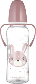 Стандартна пляшечка Canpol Babies Cute Animals Зайчик з ручками 250 мл (11/845_pin)