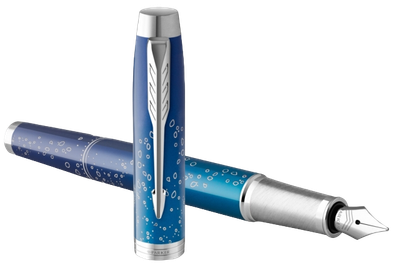 Pióro wieczne Parker IM Premium Navy Blue Fountain Pen with Chrom Niebieskie (3026981528590)